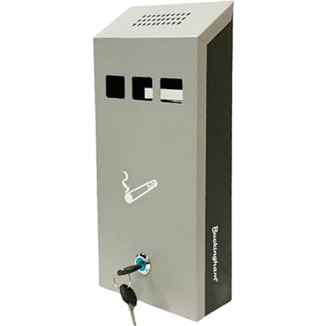 Buckingham Cigarette Bin Wall Mounted Outdoor Heavy Duty Ashtray for Pubs Clubs Office & Home Lockable