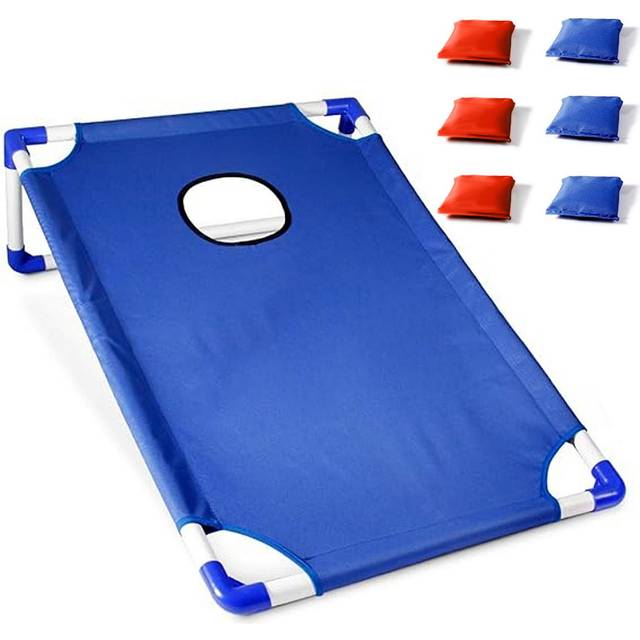 Portable Cornhole Set with 1 Cornhole Game Board and 6 Bean Bags for Yard Toss Game red
