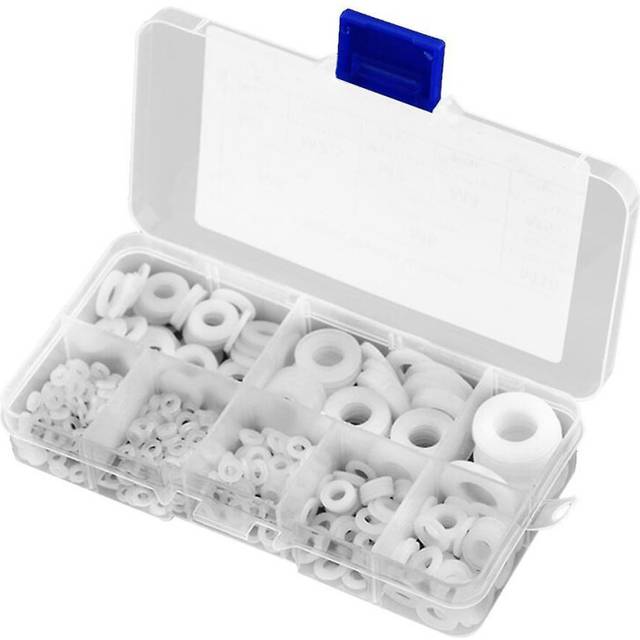 500Pcs White Nylon Flat Washer Gasket Set M2 M2.5 M3M4M5 M6 M8 M10 Plastic Sealing O-Rings Assortment Kit Fastener