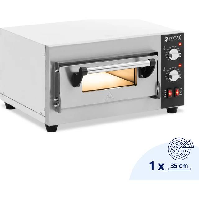 Electric Pizza Oven - 1 x 35 cm - 1 chamber - 2000 W - fireclay brick - Royal Catering RCPO-1001-N