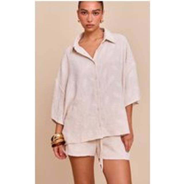 Cream Embroidered Floral Floaty Shorts, White - 4