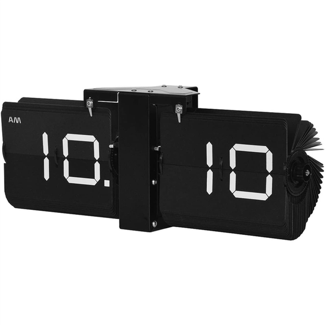 Flip Desk Clock Auto Wall Mount Decoration for Home Office School Hotel