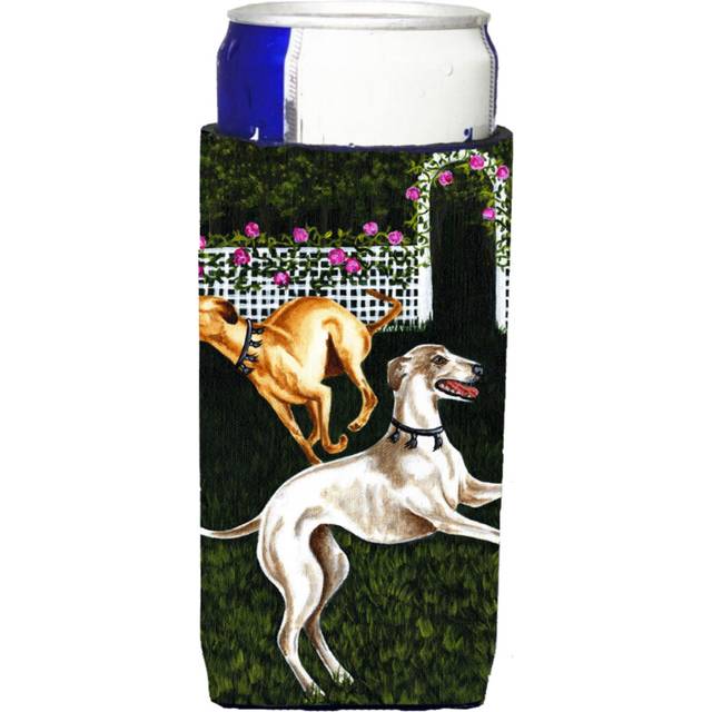 Caroline's Treasures Rose Garden Frolic Greyhounds Michelob Ultra Koozies for Slim Cans  Multicolor