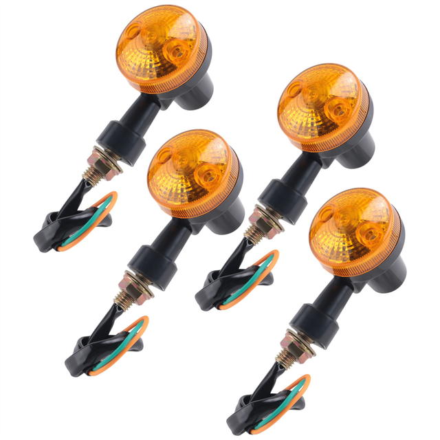 4 Pcs Motorcycle Motorbike Amber Turn Signal Light Bulb Indicator 12V