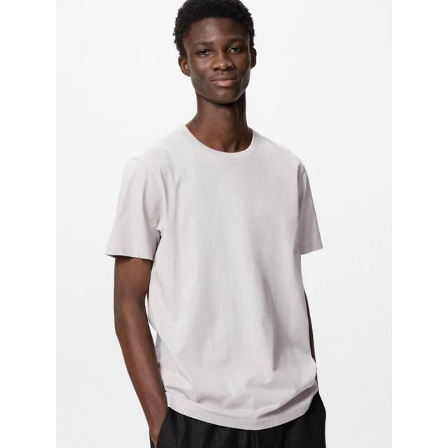 (02 LIGHT GRAY/XL) Uniqlo Japan Supima Cotton Crew Neck T Shirt  Short Sleeve