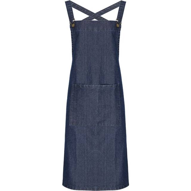 (One Size, Indigo Denim) Premier Barista Polycotton Cross Back Full Apron