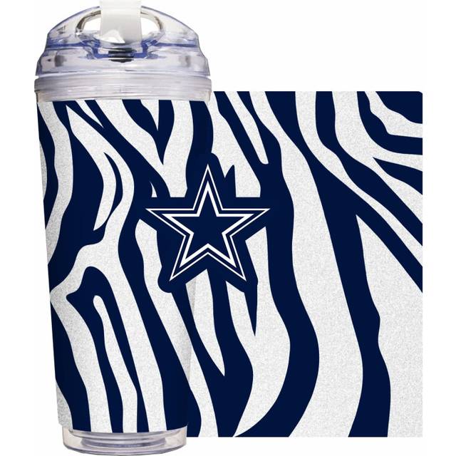 Rico Industries NFL Dallas Cowboys Glitter 24oz Acrylic Tumbler with Hinged Lid