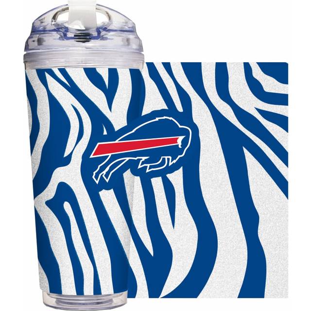 Rico Industries NFL Buffalo Bills Glitter 24oz Acrylic Tumbler with Hinged Lid