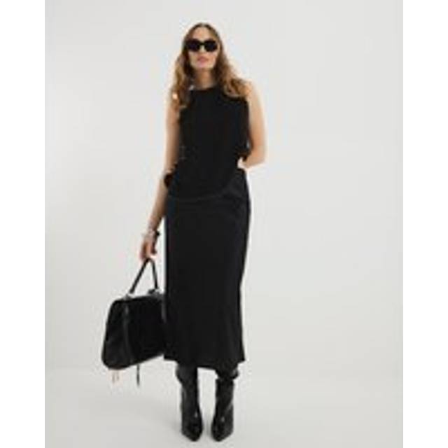 River Island Womens Black Satin Maxi Skirt - 16