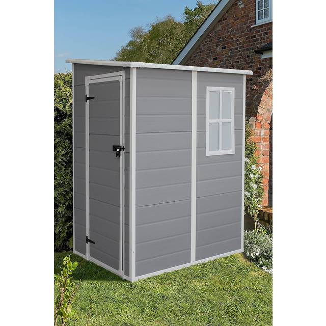 5x4 Foot Plastic Storage Shed - Grey - One Size