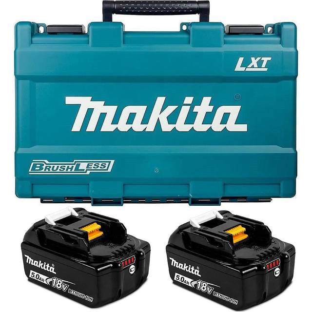2 X Makita Bl1850 18V 5.0Ah Li-Ion Lxt Battery 5Ah Star Battery Bl1850B + Case By Buyaparcel - One Size