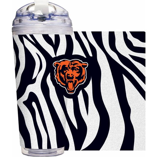 Rico Industries NFL Chicago Bears Glitter 24oz Acrylic Tumbler with Hinged Lid