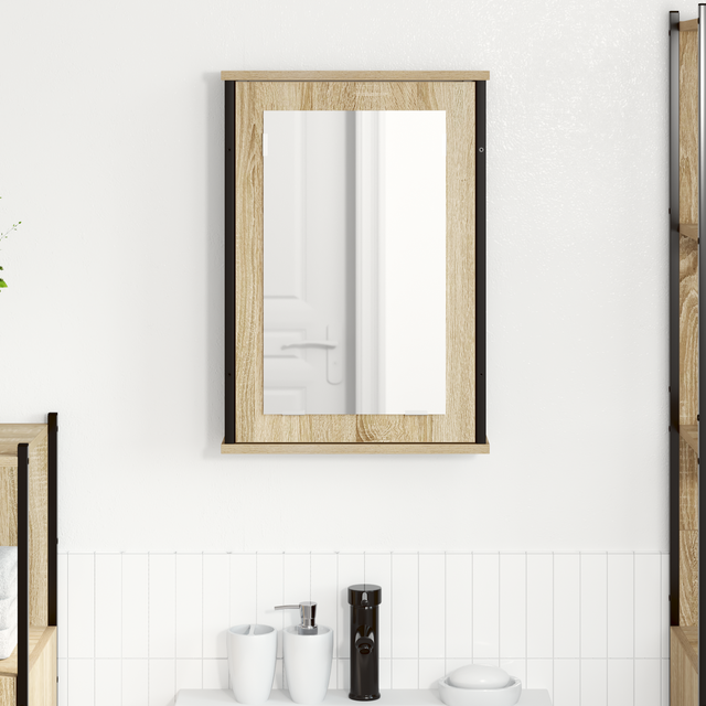 Vidaxl - Mirror Cabinet Natural Oak Particle board, glass, metal Medium