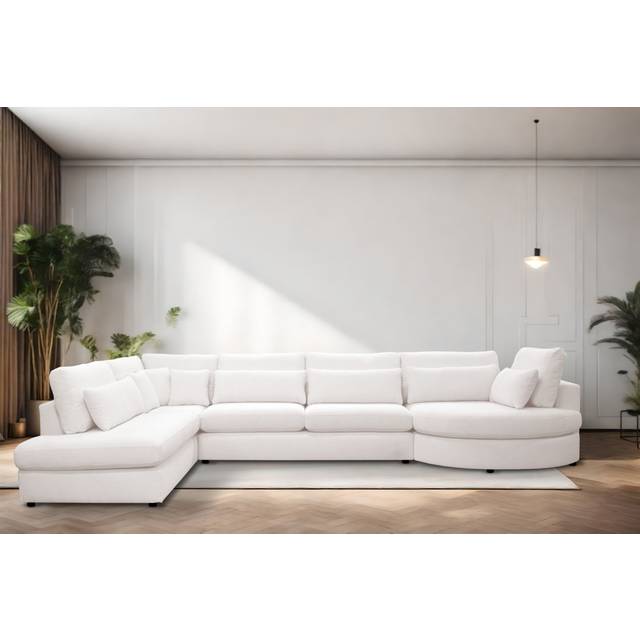 Corner Sofa - Cream (87cm H X 422cm W X 228cm D)
