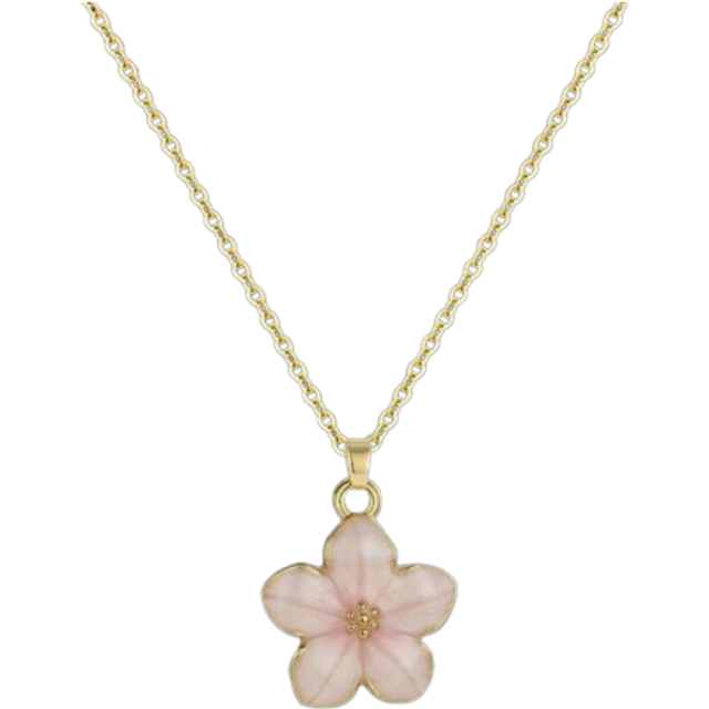 SHEIN 5colors Fashionable Sweet Five-Petal Flower Charm Teen Girls Summer Clavicle Necklace With Stainless Steel Chain For Exquisite Cute Street Party Trave