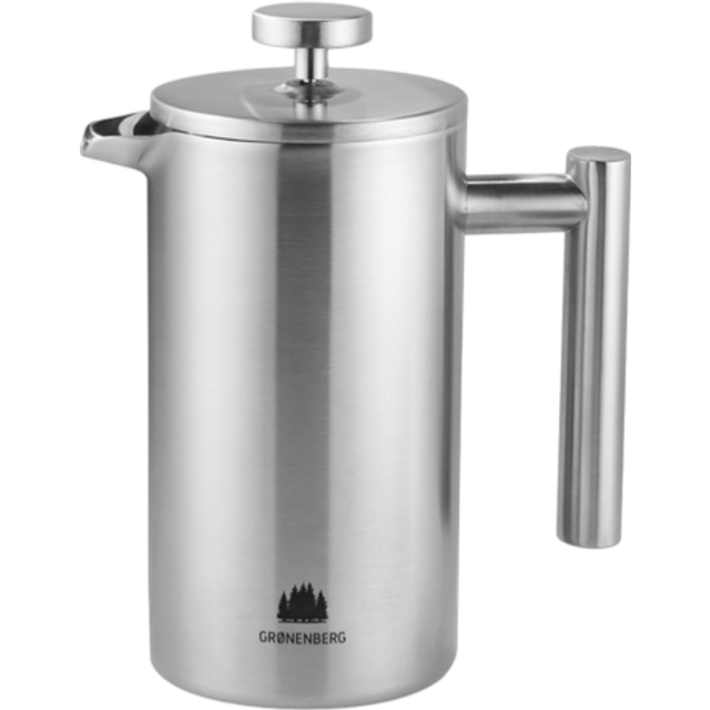 Groenenberg fransk press I kaffepress I isolerad cafetiere I rostfritt stål kaffebryggare i olika storlekar 2 koppar till 4 koppar (1000 ml)