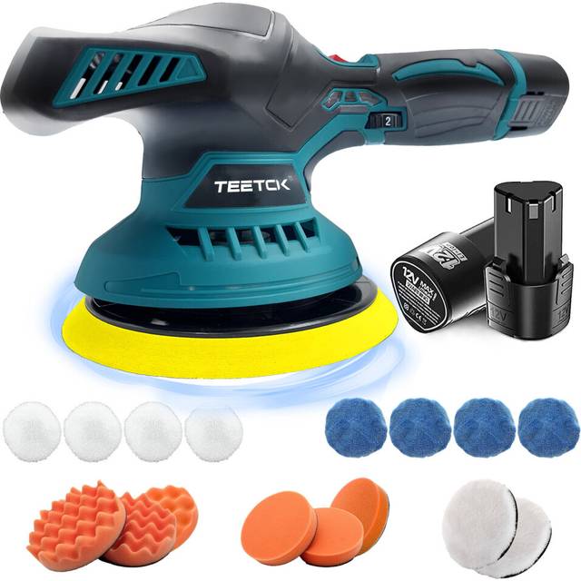 Cordless Car Buffer Polisher Polishing Waxer Machine 16PCS+2xBatteries