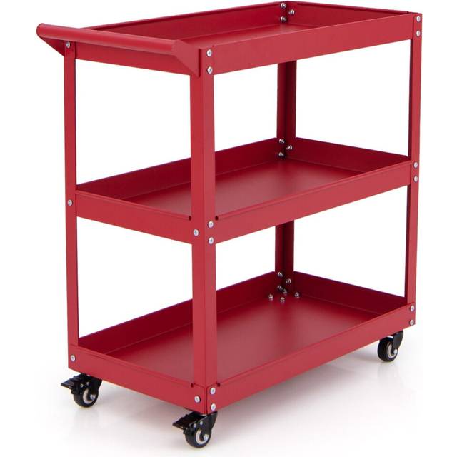 3-Tier Rolling Tool Cart Heavy-Duty Metal Cart Industrial Tool Organizer
