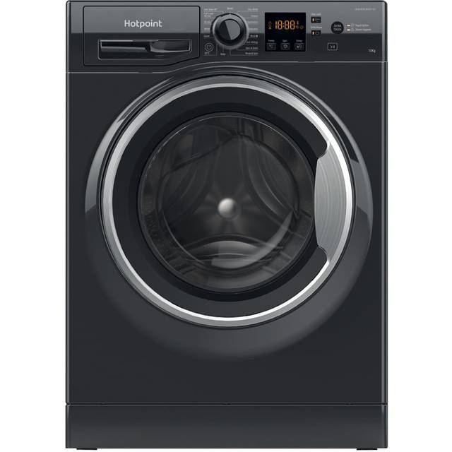 HOTPOINT Anti-Stain NSWM 1046 BS UK 10 kg 1400 Spin Washing Machine - Black, Black