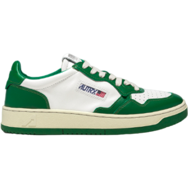 AUTRY Mens Medalist Low Trainers Leather White Green Green, 8