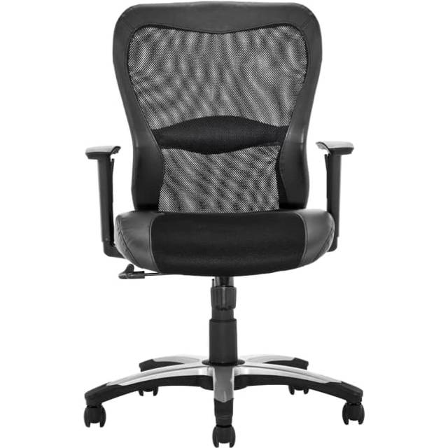 Victor II Executive Chair Black Leather Black Mesh With Arm