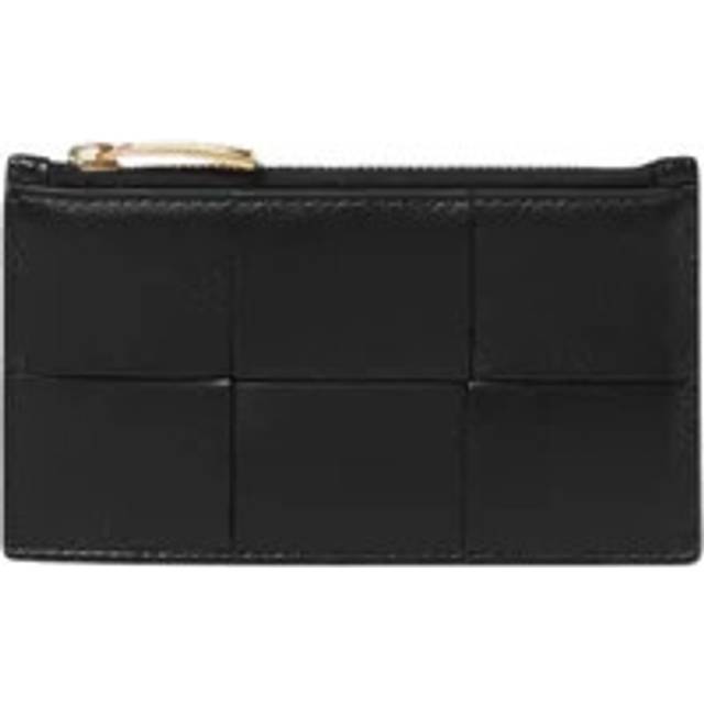 Womens Intrecciato Zip Around Wallet Wo - Black Wallets - One Size