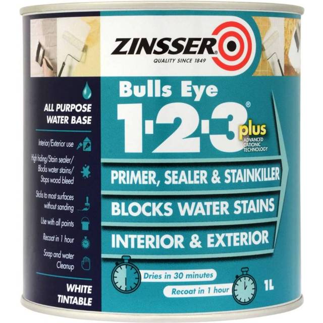 Zinsser Bulls Eye 123 Primer Plus - 1L - White