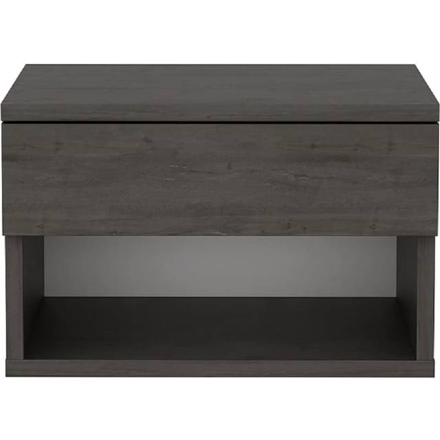 Jamot Floating Bedside Table - Wenge - Bronze