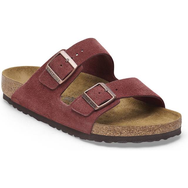 Suede leather sandals Birkenstock Arizona - Rouge - 40