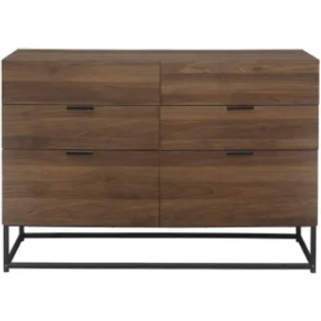 Houston 6 Drawer Walnut Wood Chest of Drawers - Birlea - Brown - 4 Drawers