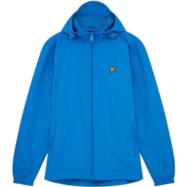 Men's Lyle & Scott Branded Bright Blue Hooded Short Lightweight Jacket - Size: Regular/36