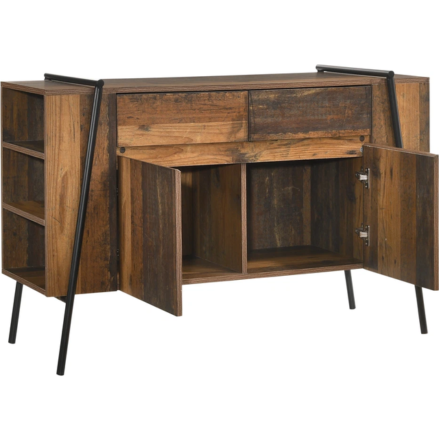 Abbey Sideboard With 2 Doors And 2 Drawers - Rustic Oak, Brown