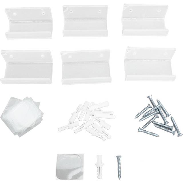 Acrylic bracket Vinyl Record Shelf Wall Mount 6 Pack, 4 INCH Clear Acrylic Album Record Holder Display Floating for Bathroom, Bedroom