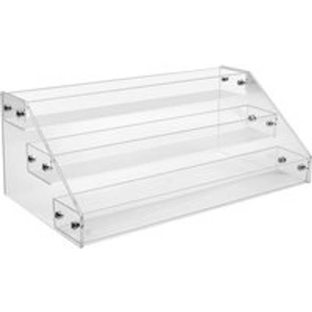 3 Tier Clear Acrylic CD Holder Cascading Storage Rack