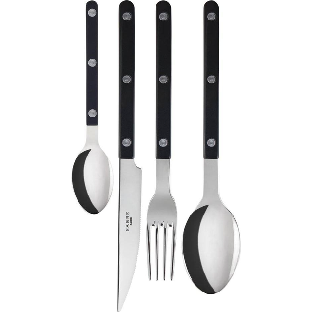 Sabre Black Bistrot 24-pieces Stainless-steel Cutlery Set - BLACK