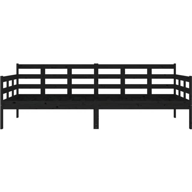 vidaXL Day Bed without Mattress Black Solid Wood Pine 90x200 cm