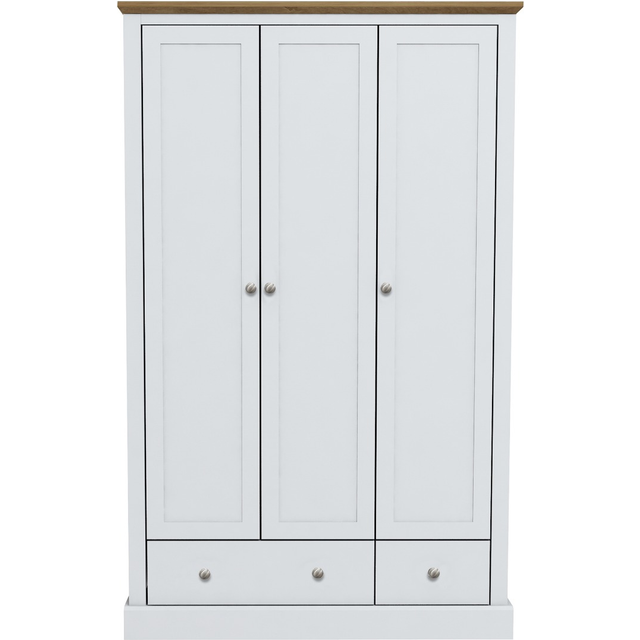 LPD Devon 3 Door 2 Drawer White & Oak Wardrobe