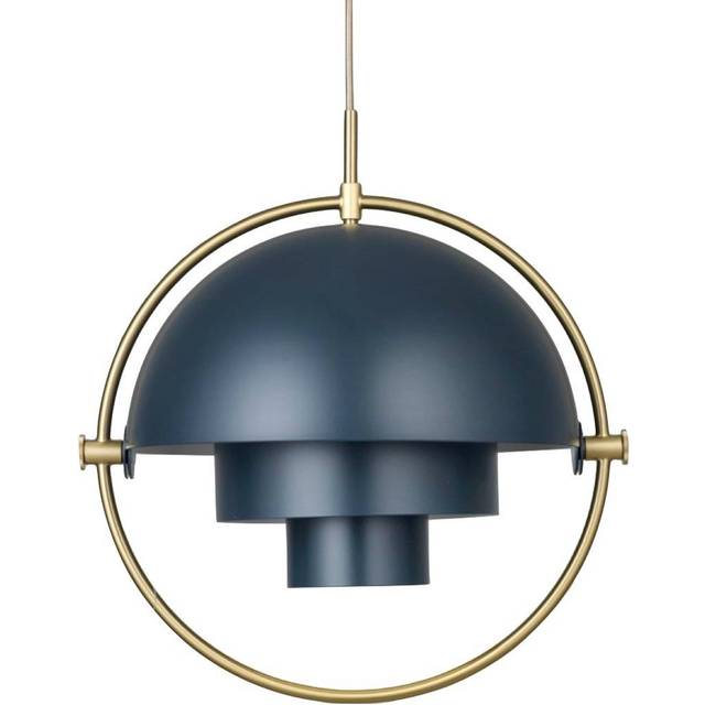 Multi-Lite Pendant 36 cm, Brass / Midnight Blue