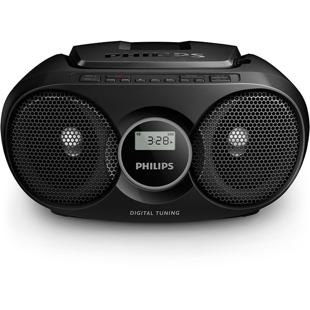 Philips AZ215B CD-Soundmachine (Digital UKW, ljudingång, 3 watt, lätt att använda) Svart