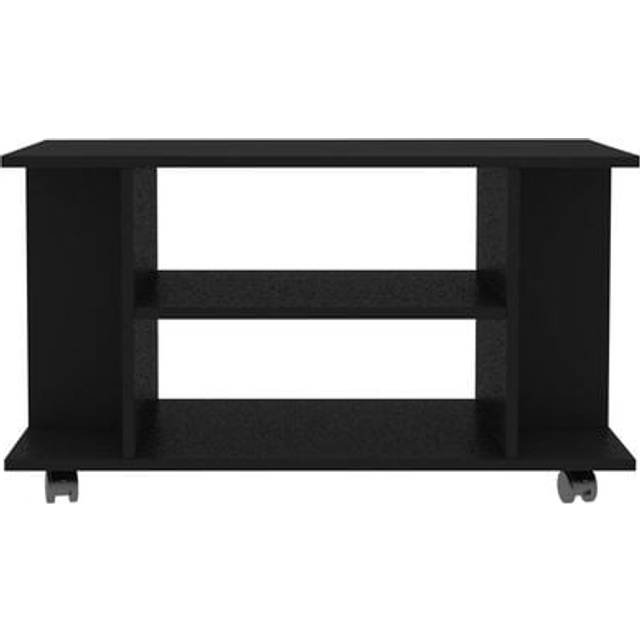 Tv-bänk med hjul svart 80x40x45 cm konstruerat trä