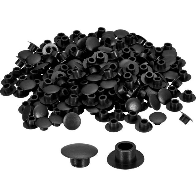 500pcs Screw Hole Plugs, 6mm(1/4) Dia Plastic Button Plugs, Black