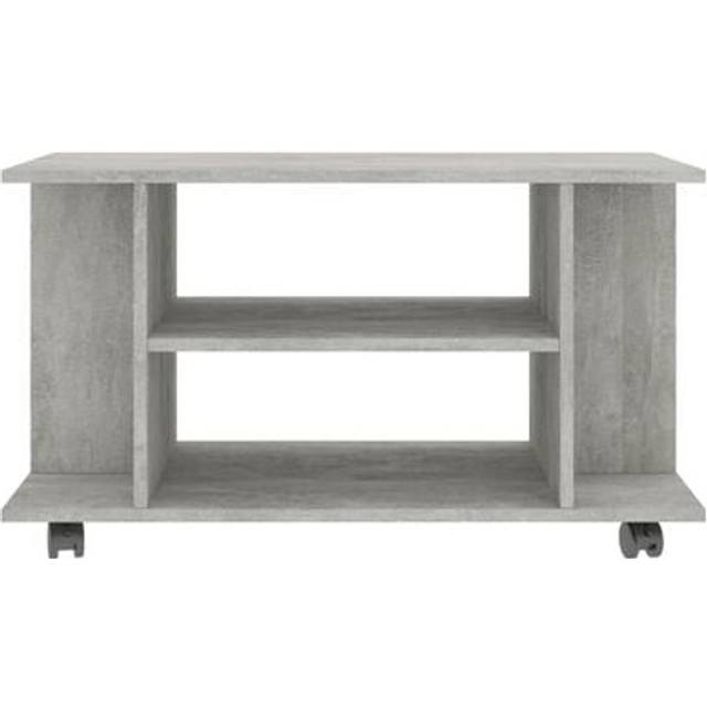 vidaXL Tv-bänk med hjul betonggrå 80x40x45 cm konstruerat trä