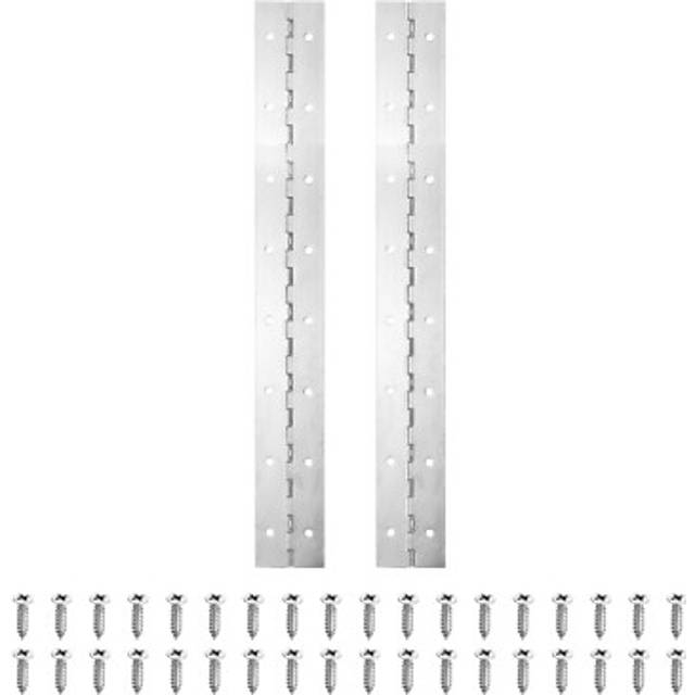 16x2 Inch Heavy Duty Piano Hinge, 2 Pack Hinge With Hole For Piano, Black