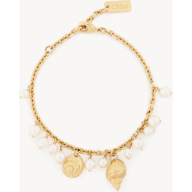 CHLOÉ The Chloé Shells bracelet Gold Size OneSize 100% Brass, Borosilicate glass