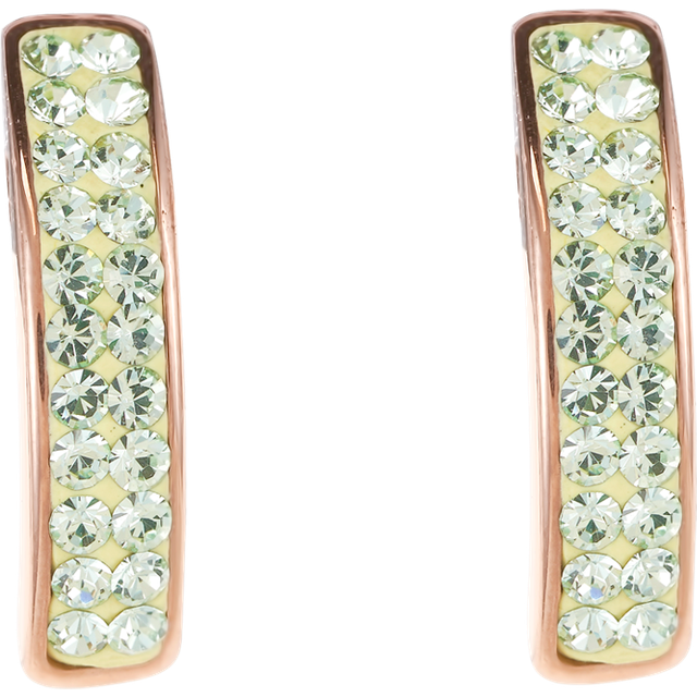 COEUR DE LION Ohrringe Edelstahl rosegold & Kristalle Pavé hellgrün