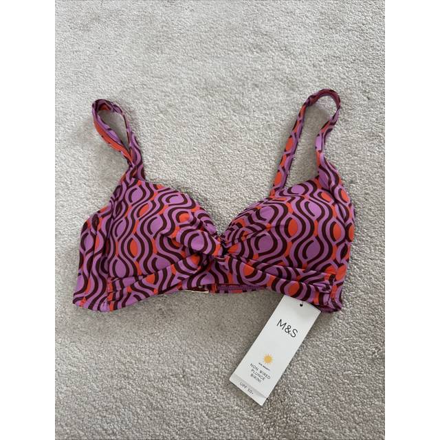 Marks and spencer non wired plunge bikini top size 12