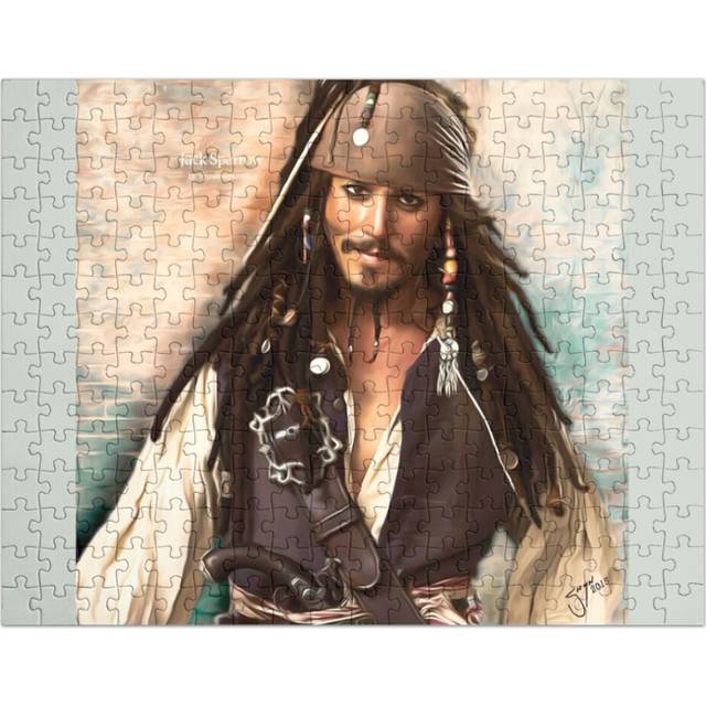 (Jack Sparrow=1510) Jigsaw Puzzle Wooden 300-Piece for Adults Kids Seniors- Home Decor Family Activity Game Wall Art 38x26cm / 15x10inch Birthday Part
