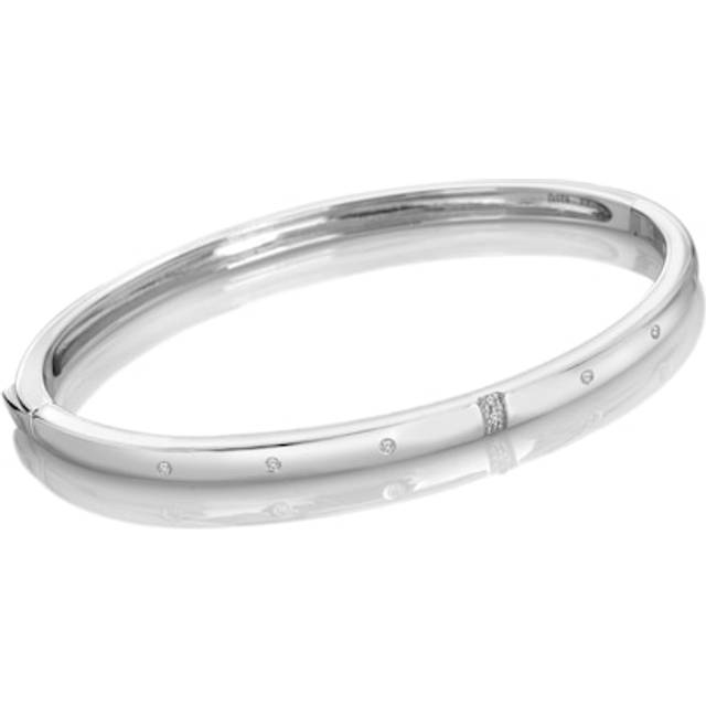 Hot Diamonds Sterling Silver Much Loved White Topaz Slim Bangle