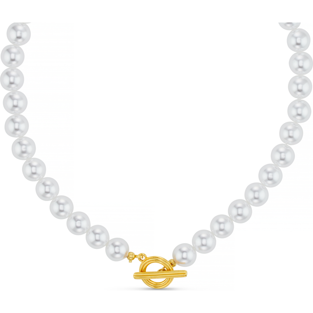 Statement Pearl T-Bar Necklace - Orelia - Gold