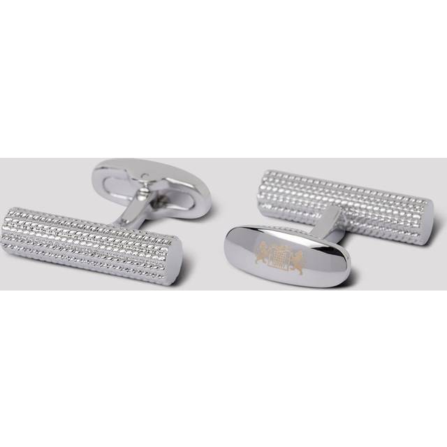 Hawes & Curtis Silver Textured Barrel Cufflinks Size: One Size